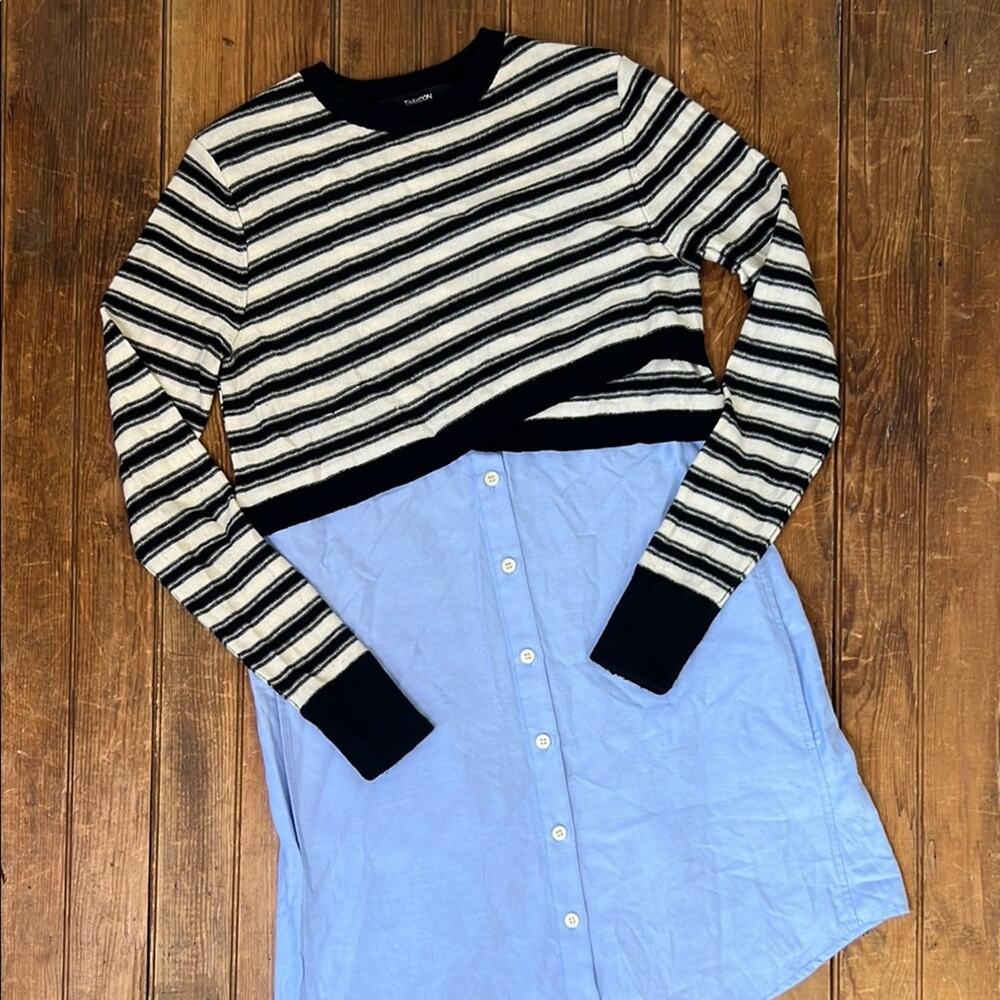 Thakoon women’s top or mini dress long sleeve asymmetrical wool cotton size XS